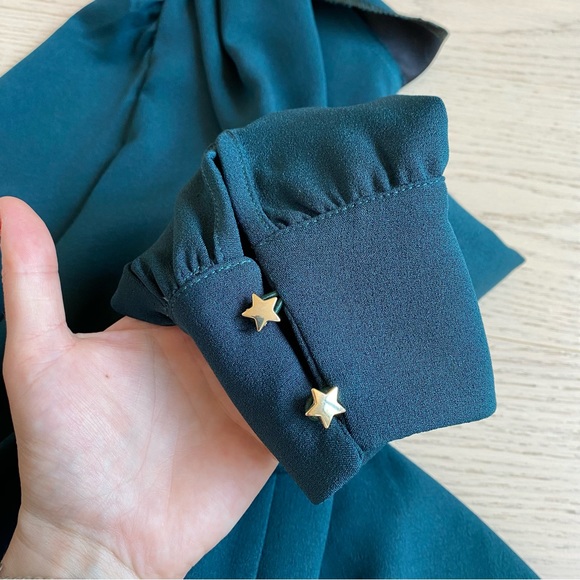 LENNY B. PARIS Dress, Dark Green, Backless, Star Details, Long Sleeve (US L) - Picture 7 of 7